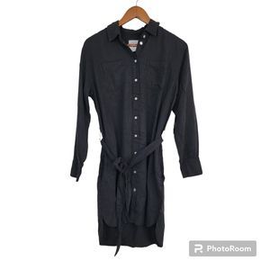 Serra Retreat XXS Shirt Dress Black Button Up Joie Rucker Paradise Cove